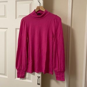 J Crew Supercozy balloon-sleeve mockneck top